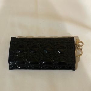 Black patent leather wallet